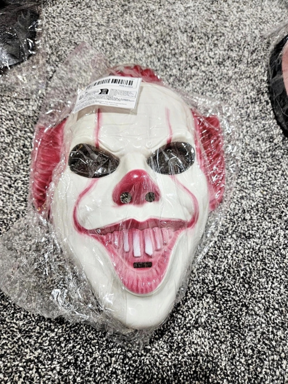 White & Pink Clown Face Mask